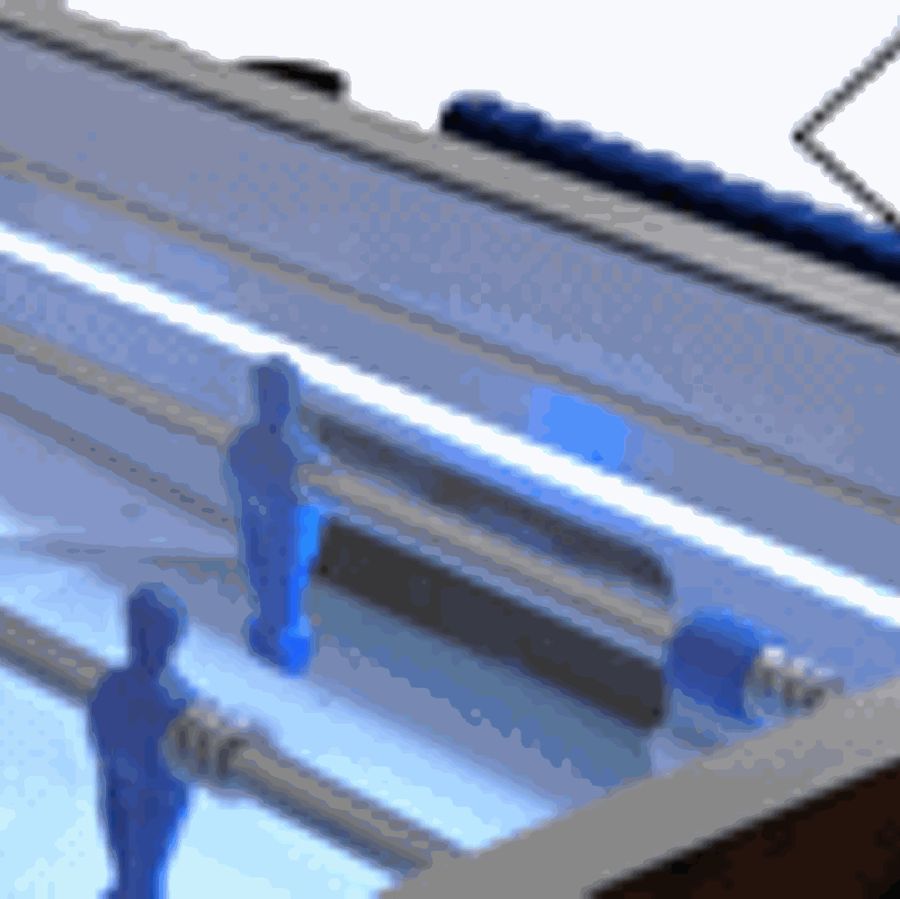 Two Led lamps above the goals